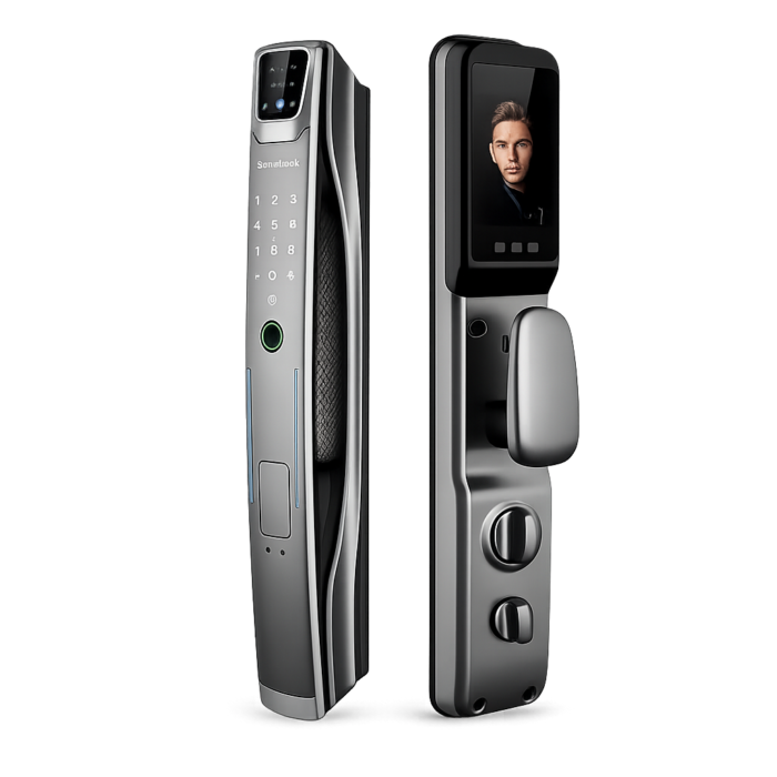 K10 Gris – Serrure Connectée Intelligente avec Caméra HD & Contrôle à Distance